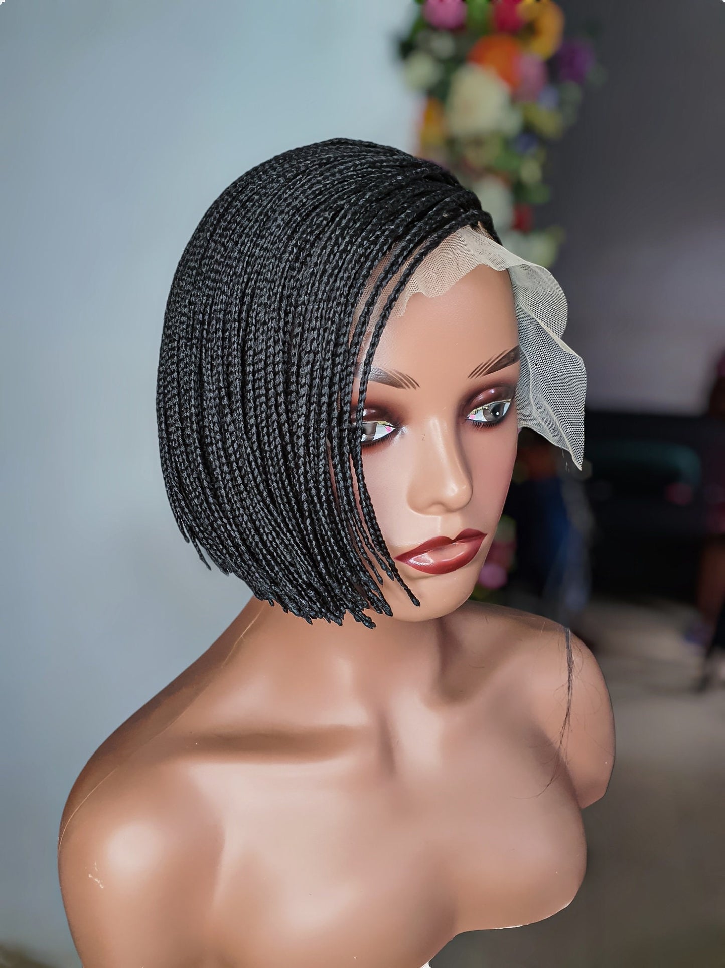 Box Braid Bob Wig, Braided Wig, Lace front Short Braided Wigs, Wigs For Black Women, Cornrow Braid Wig