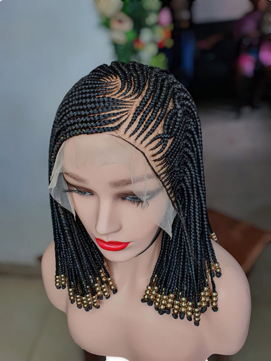 Braided Wig, Cornrow Braided Wig, Box Braid Wig, Ghana Weave, Braid Wig, Braid Wig For Black Women, Short Braid Wig
