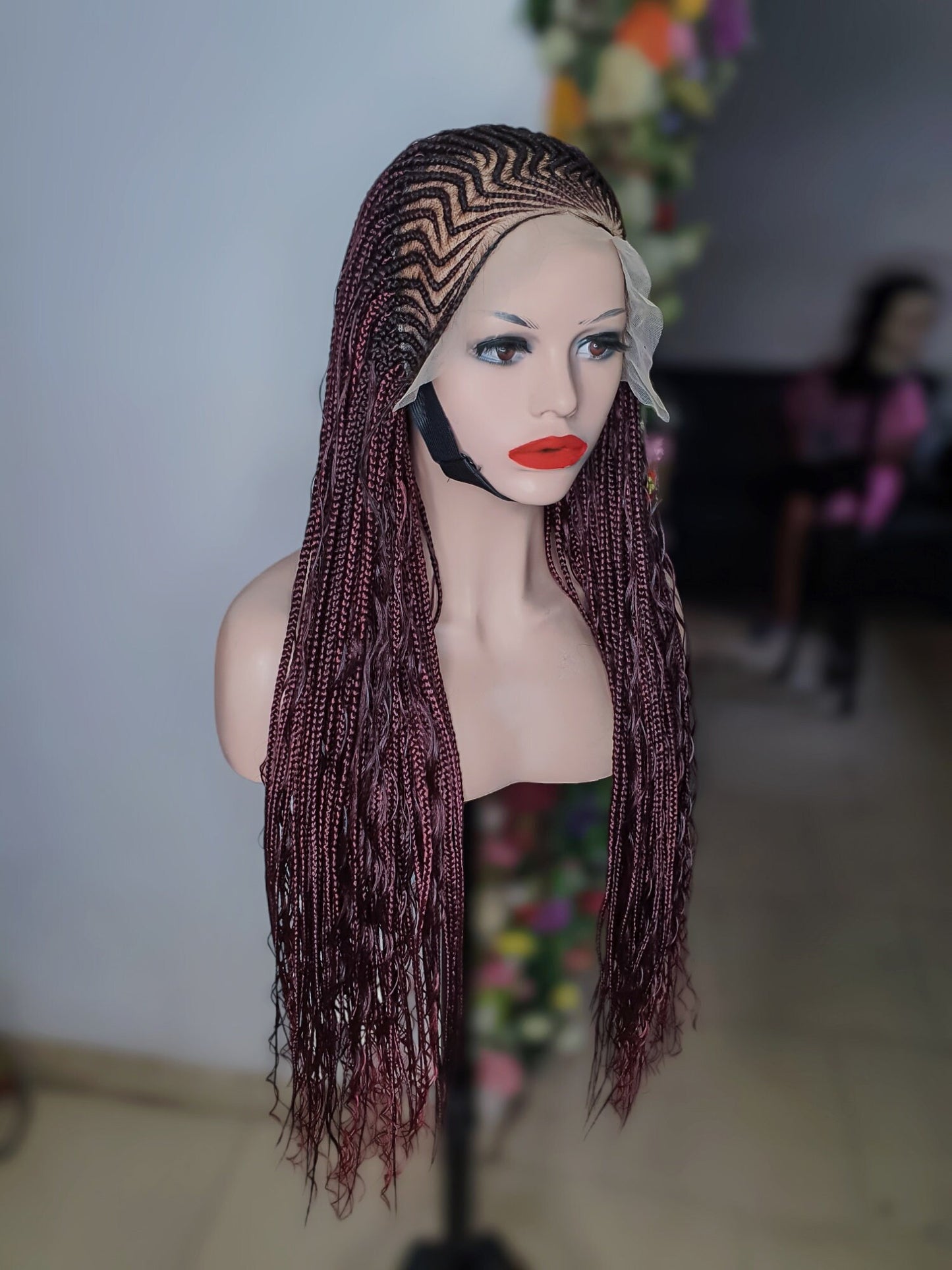 Cornrow Braided Wig, Box Braid Wig, Wig For Black Women, Box Braid Wig, Ghana Weave, Braided Wig, Braid Wig