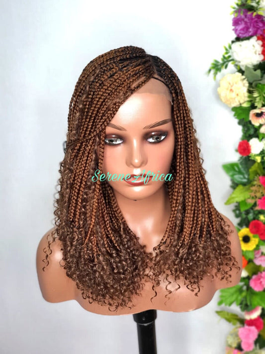 Boho braid Wig, Braided Wigs, Box Braid Wig, Knotless Braid, Braid Wig For Black Women, Short Boho Braid Wig, boho braids (Copy)