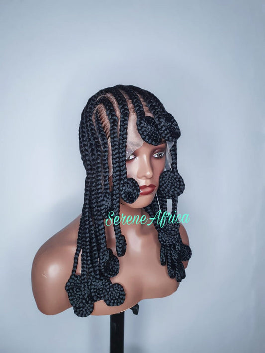 Braided Wig, Box Braid Wig, Cornrow Braid Wig, Braid Wig, Braid Wig For Black Woman, Ghana Weave Braid Wig, Full Lace Braided Wig,