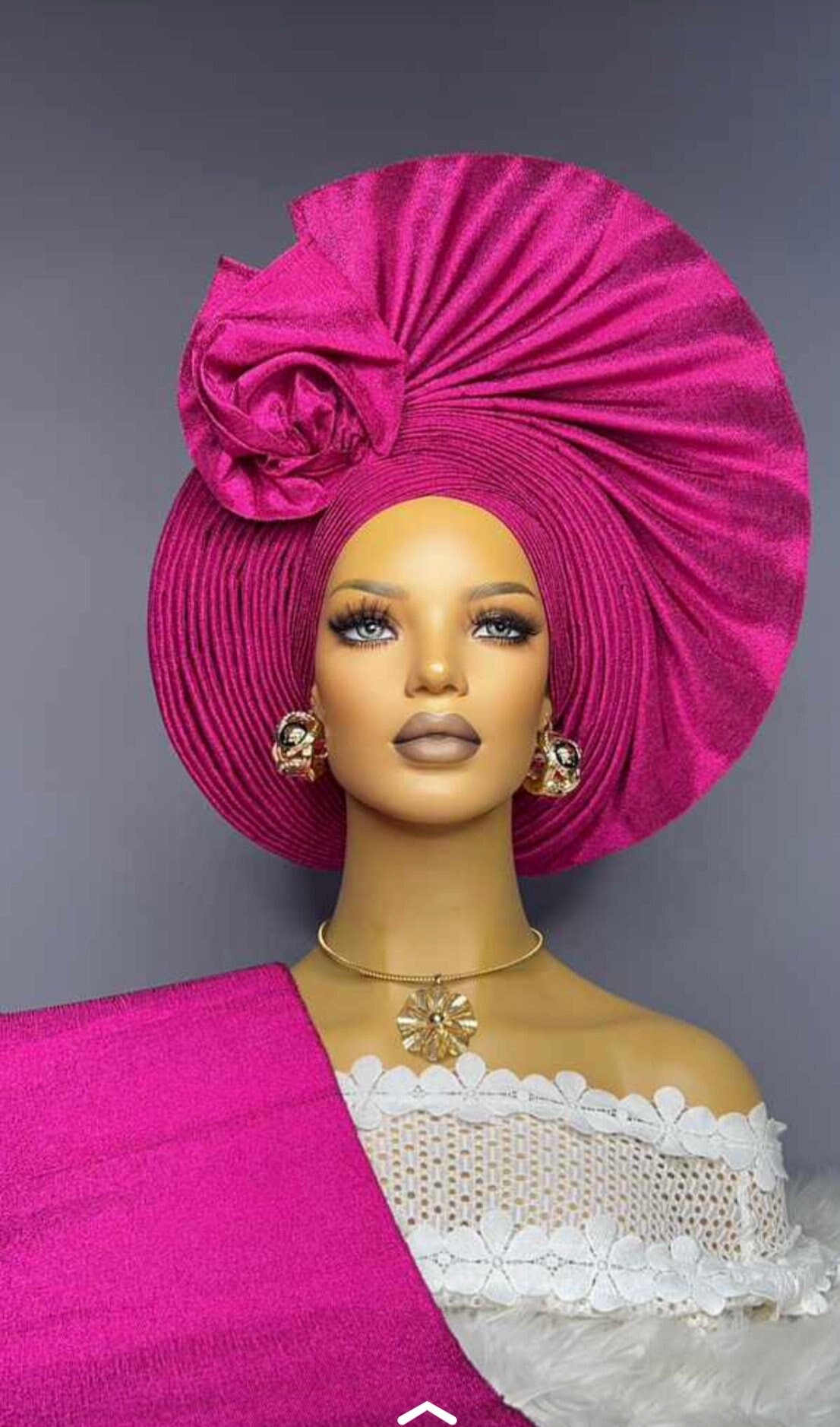 Autogele Asooke, African HeadWrap, Nigerian Headpiece Heatie, HeadWrap For Black Women, Yoruba Gele