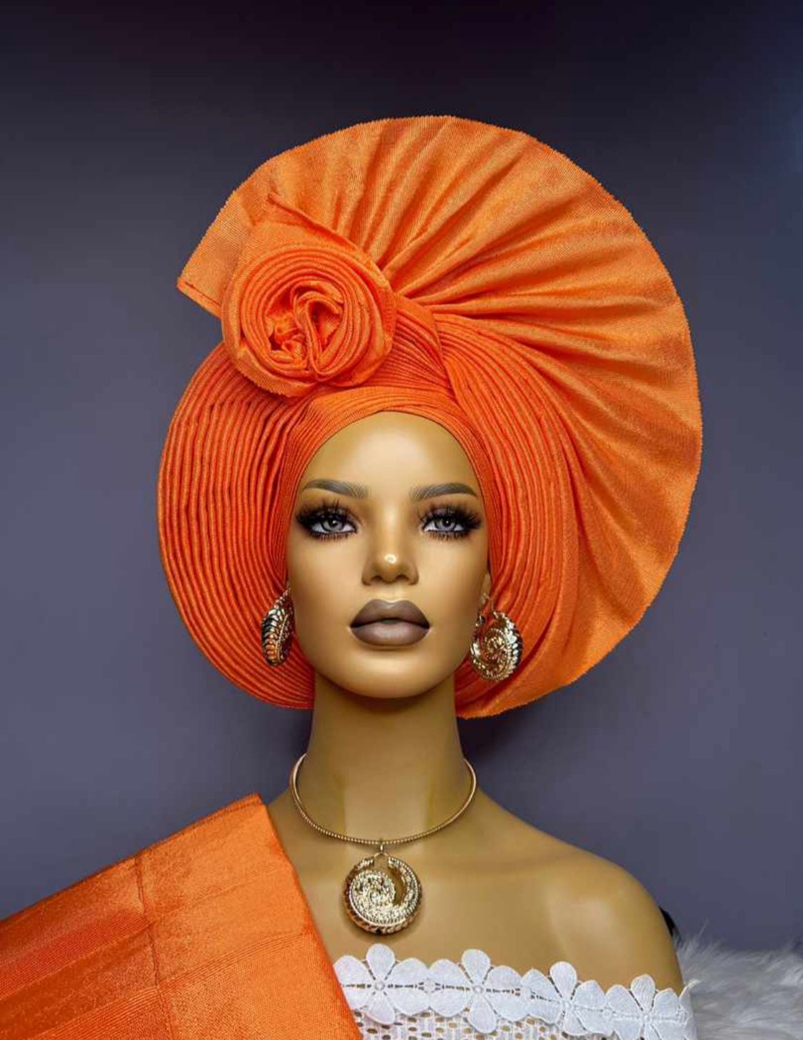 Autogele Asooke, African HeadWrap, Nigerian Headpiece Heatie, HeadWrap For Black Women, Yoruba Gele