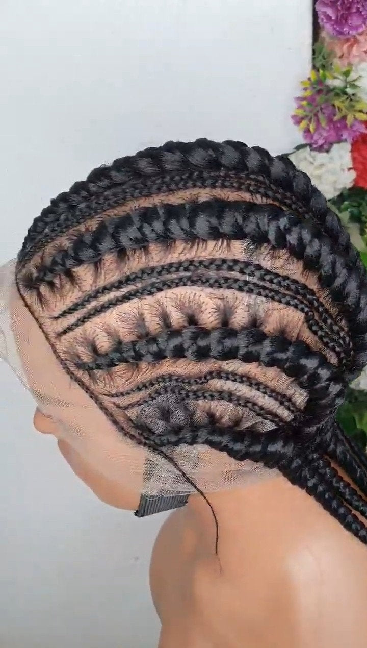 Stitch Cornrow Braid Wig – HD Full Lace Natural Style