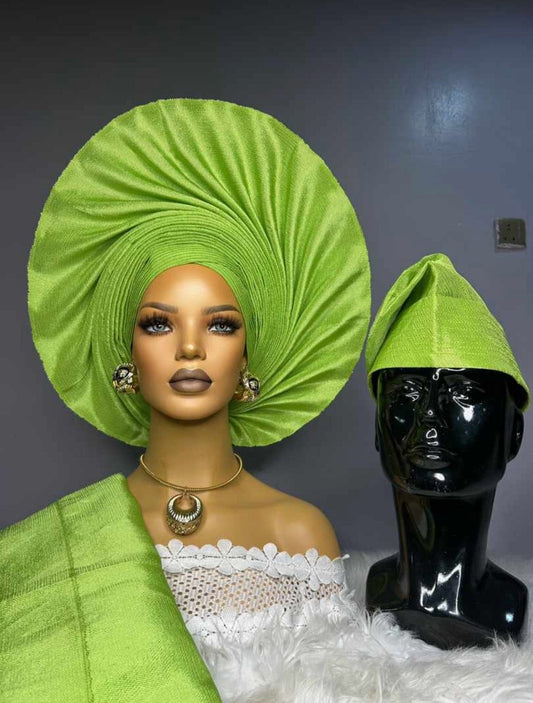 Auto Gele Head Wrap, Nigerian Aso Oke Gele Head Tie, Head Wrap For Black Women, African Head Wrap