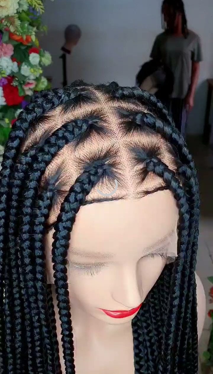 Box Braid Wig, Full Lace Wig, Jumbo Box Braided Wig,Braid Wig, Wig For Black WomenAfrican Braided Wig