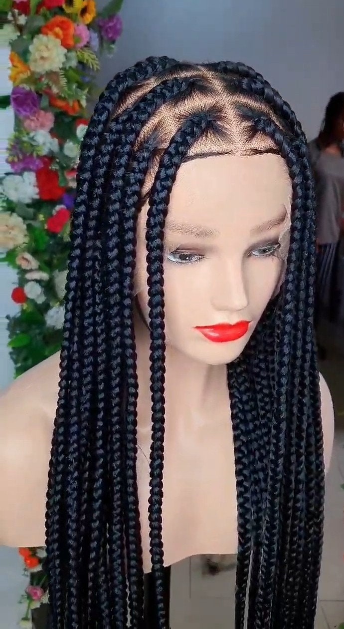 Box Braid Wig, Full Lace Wig, Jumbo Box Braided Wig,Braid Wig, Wig For Black WomenAfrican Braided Wig