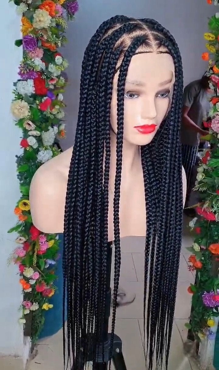 Box Braid Wig, Full Lace Wig, Jumbo Box Braided Wig,Braid Wig, Wig For Black WomenAfrican Braided Wig