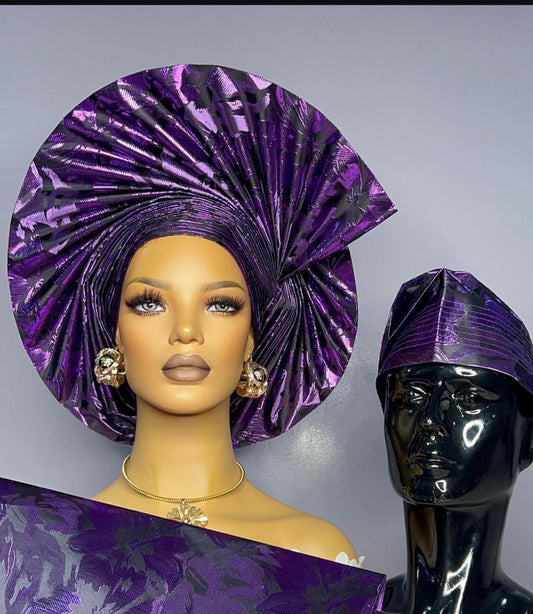 Sego Gele Autogele, Pre-Tied Headwrap, Wine Headwrap, African Turban, African Headband, African Headwrap For Black Women