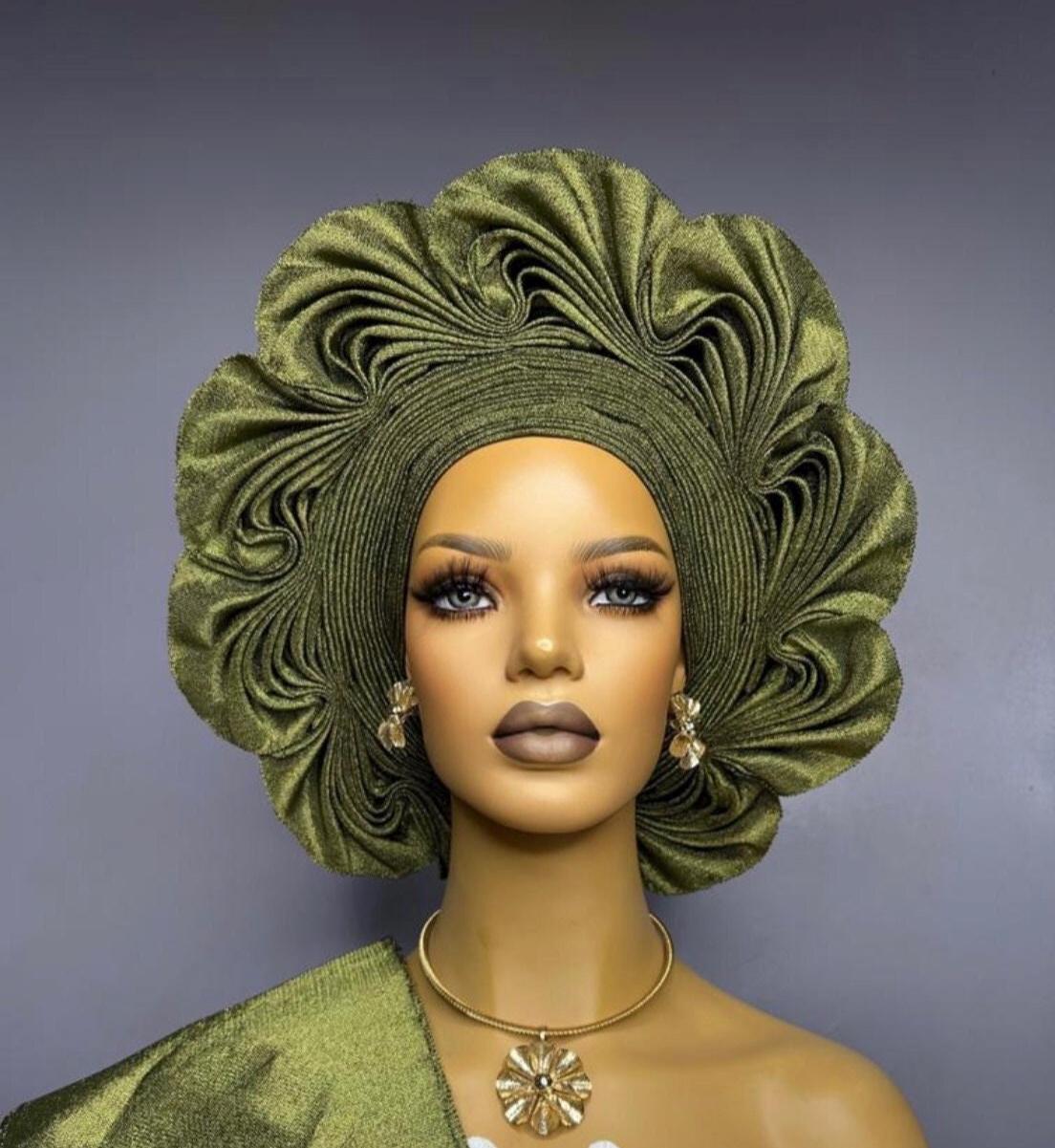 Autogele Asooke, Ready-To-Wear Headwrap, African Headwrap, African Headwrap For Women, Nigerian Headgear Headtie