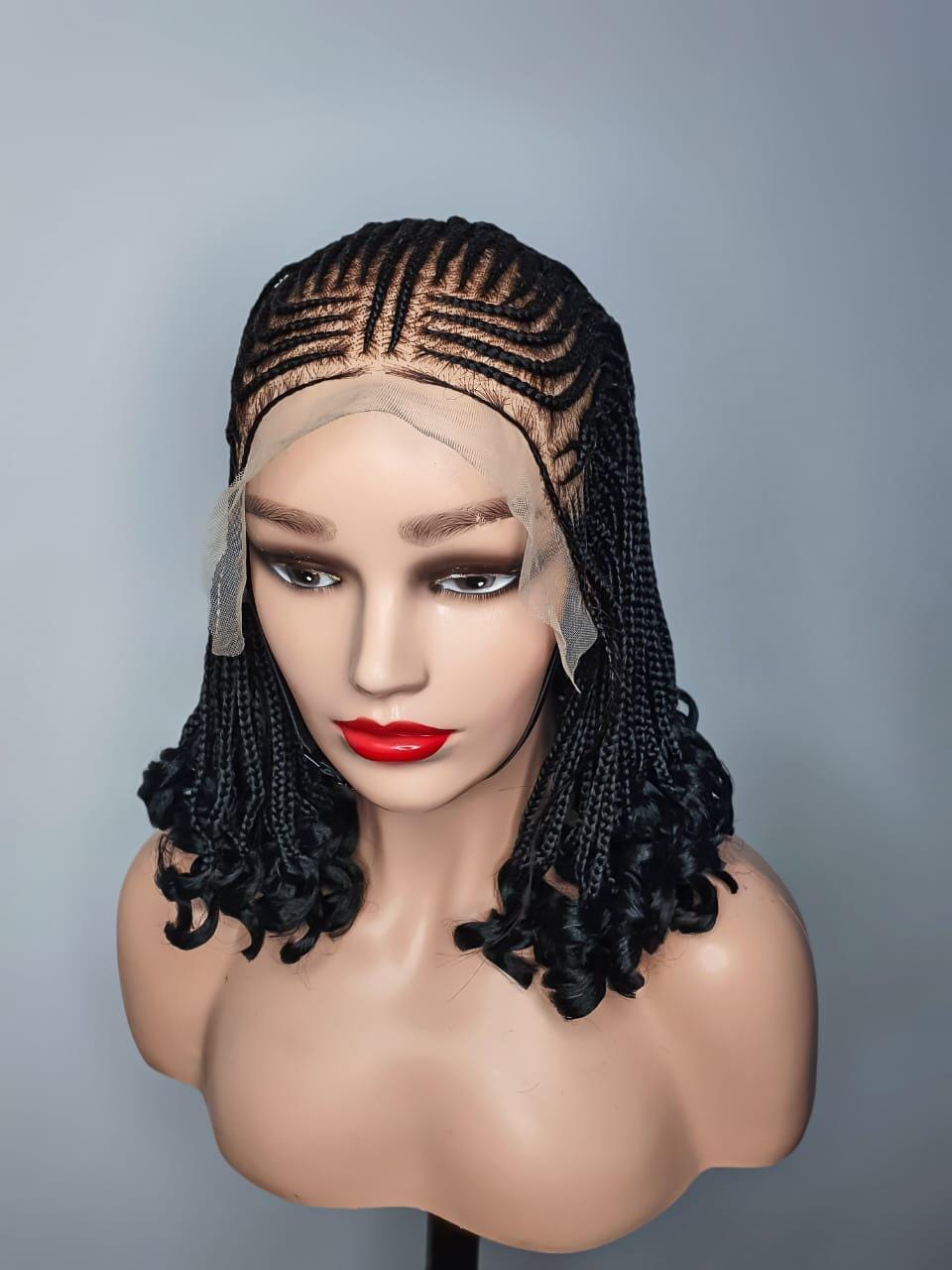 Braided Wig, Cornrow Braided  Wig, Box Braid Wig, Ghana Weave, Short Braid Wig, Braid Wig, Braid Wig For Black Women