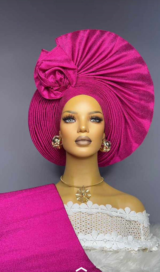 Autogele Asooke, African HeadWrap, Nigerian Headpiece Heatie, HeadWrap For Black Women, Yoruba Gele