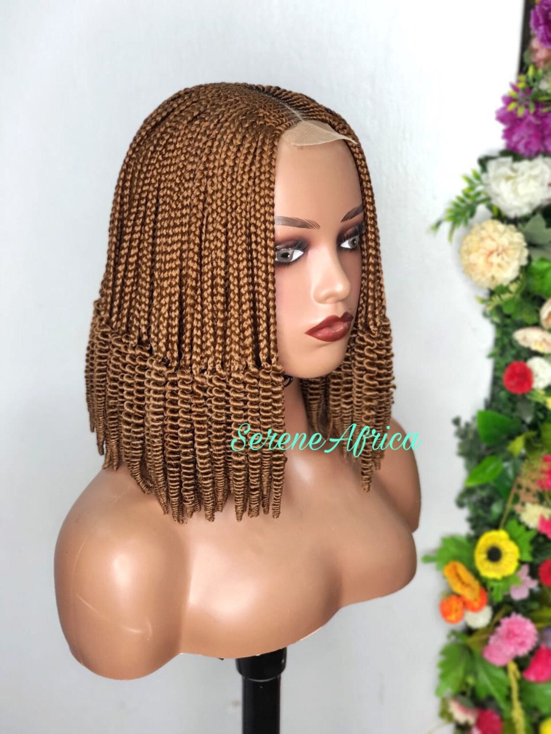 Braided Wig, Short Braided Wigs, Wigs For Black Women, Box Braid Wig, African Wig, Color 30