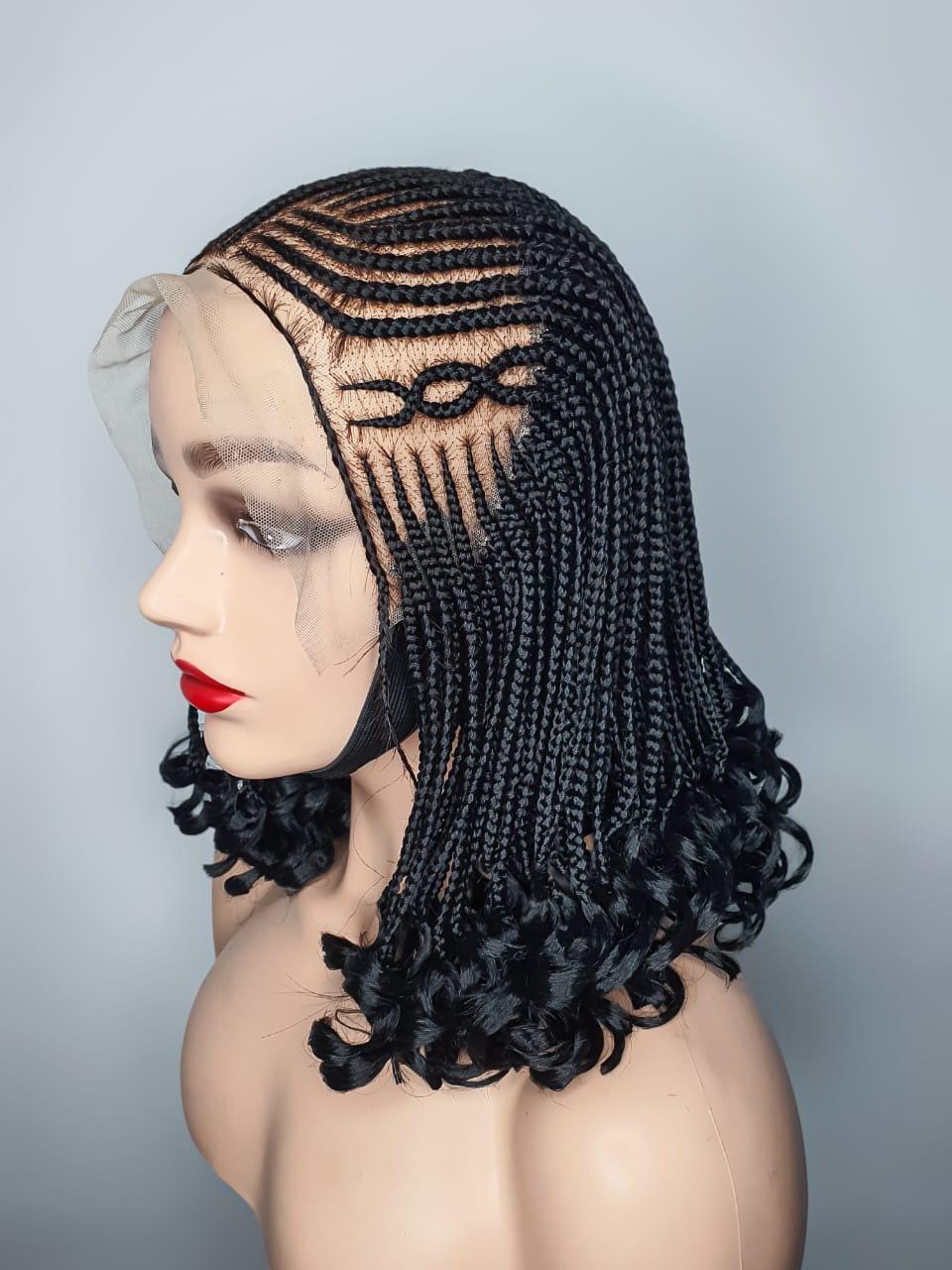 Braided Wig, Cornrow Braided  Wig, Box Braid Wig, Ghana Weave, Short Braid Wig, Braid Wig, Braid Wig For Black Women