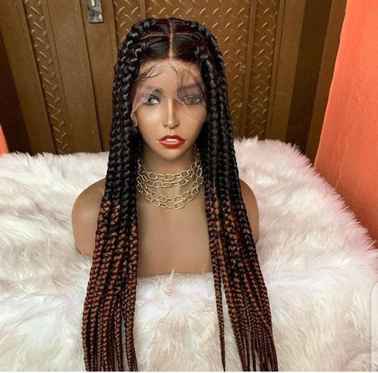 Full Lace Wig, Big Box knotless Braid, Braid Wig, Wig For Black Women, African Braided Wig