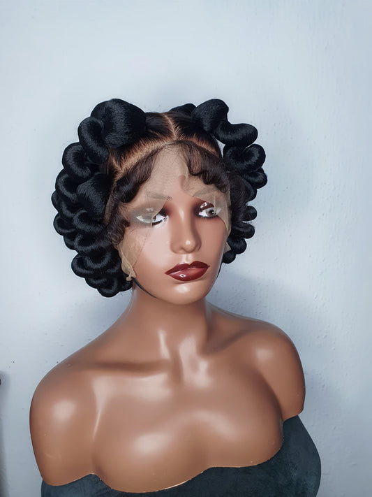 Braided Wig, Bantu Knots Braided Wig, Full Lace Braid Wig, Braid Wig, Bantu Knot Wig, Braided Wig, Wig For Black Women