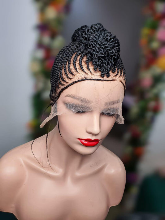 Braided Wig, Full Lace Wig, Cornrow Braid Wig, Ghana Weave Wig, African Braid Wigs, Wig For Black Women, Nigerian Braid Wig, Twist Braid Wig