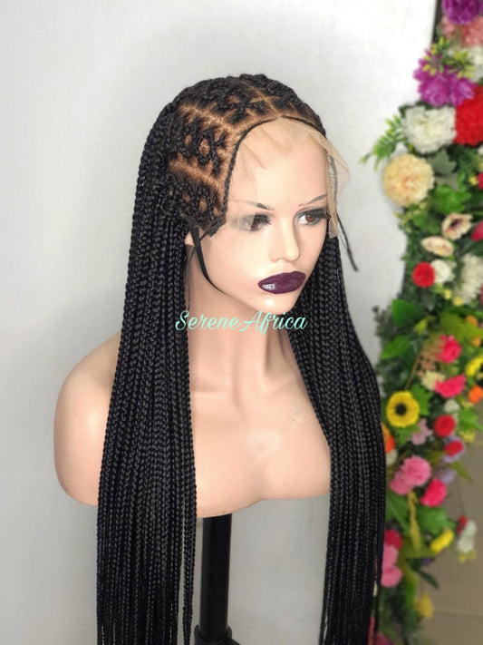 Braided Wigs, Cornrow Braid Wig, Box Braid Wig, Full lace Braided Wig, Wig For Black Women, Ghana Weave Braid
