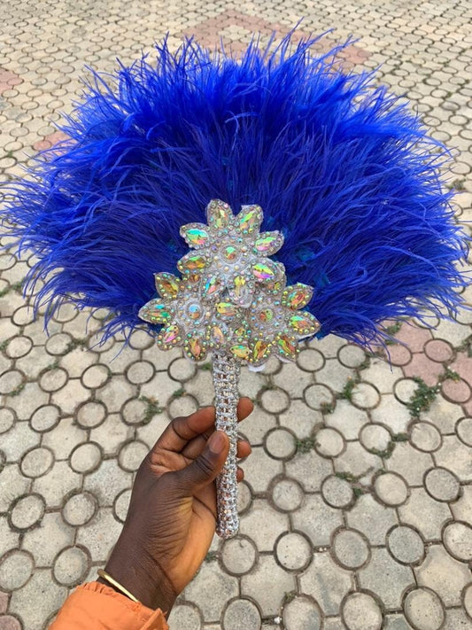 Bridemaids HandFan, African Traditional Wedding Feather Hand Fan, Nigerian Bridal Wedding Accessory