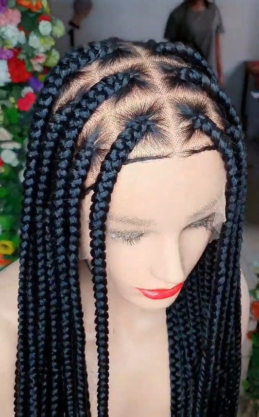 Box Braid Wig, Full Lace Wig, Jumbo Box Braided Wig,Braid Wig, Wig For Black WomenAfrican Braided Wig