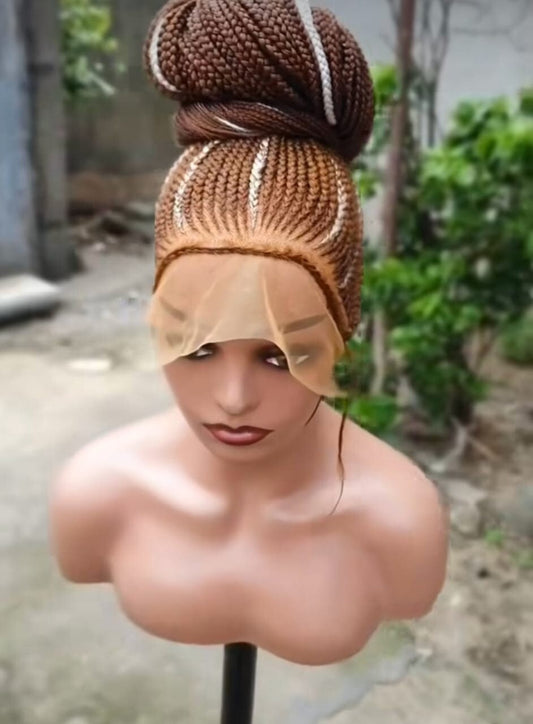 Braided Wig, Cornrow Ghana Weave Wig, Braid Wig, Wig For Black Women,