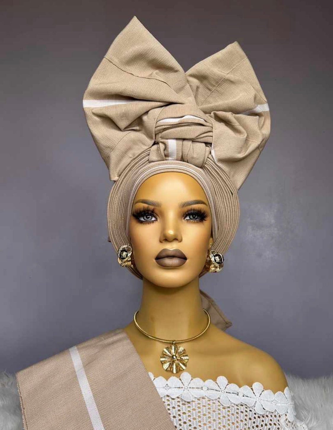 Autogele HeadWrap, Nigerian Asooke Gele HeadTie, HeadWrap For Black Women, African HeadWrap, Vintage Asooke, Gele Headwrap