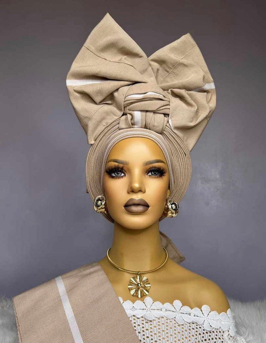 Autogele HeadWrap, Nigerian Asooke Gele HeadTie, HeadWrap For Black Women, African HeadWrap, Vintage Asooke, Gele Headwrap