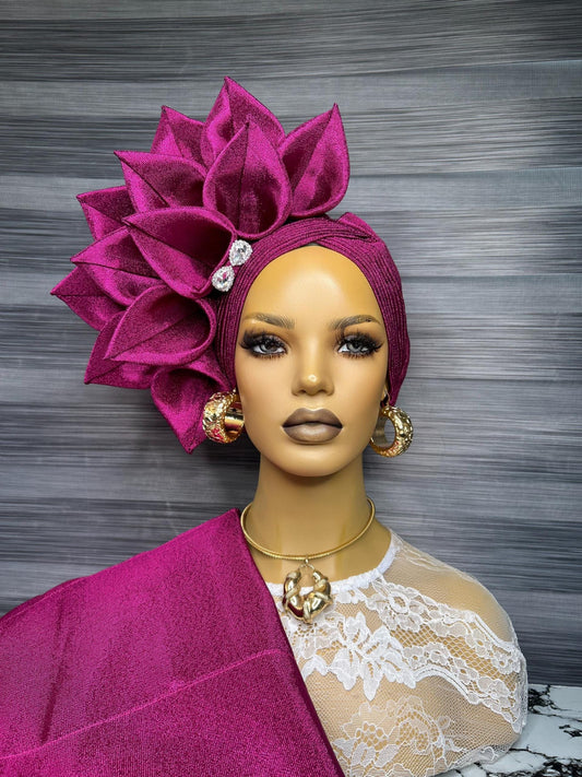 Nigerian Headgear, African Headwrap, Yoruba Gele, Autogele Asooke, African Headpiece, Headwrap For Black Women, Asooke Gele And Ipele