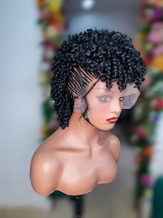 Braided Wig, Full Lace Wig, Cornrow Braid Wig,  Ghana Weave Wig, African Braid Wigs, Wig For Black Women, Nigerian Braid Wig