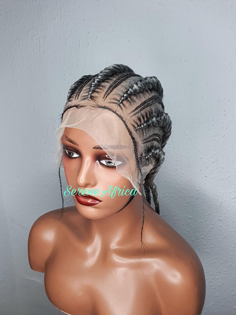 Salt and Pepper Cornrow braid Wig:
