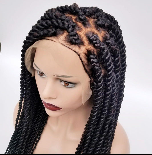 Braided Wig, Twist Braid Wig, Chunky Jumbo Braid Wig, Wig For Black Women, African Brad Wig, Senegalese Twist Braid Wig
