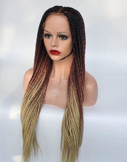 Braided Wig, Box Braid Wig, knotless Braid Wig, Wigs For Black Women, Small Size Braided Wig, Long braid Wig, Ombre Wigs, African Wig