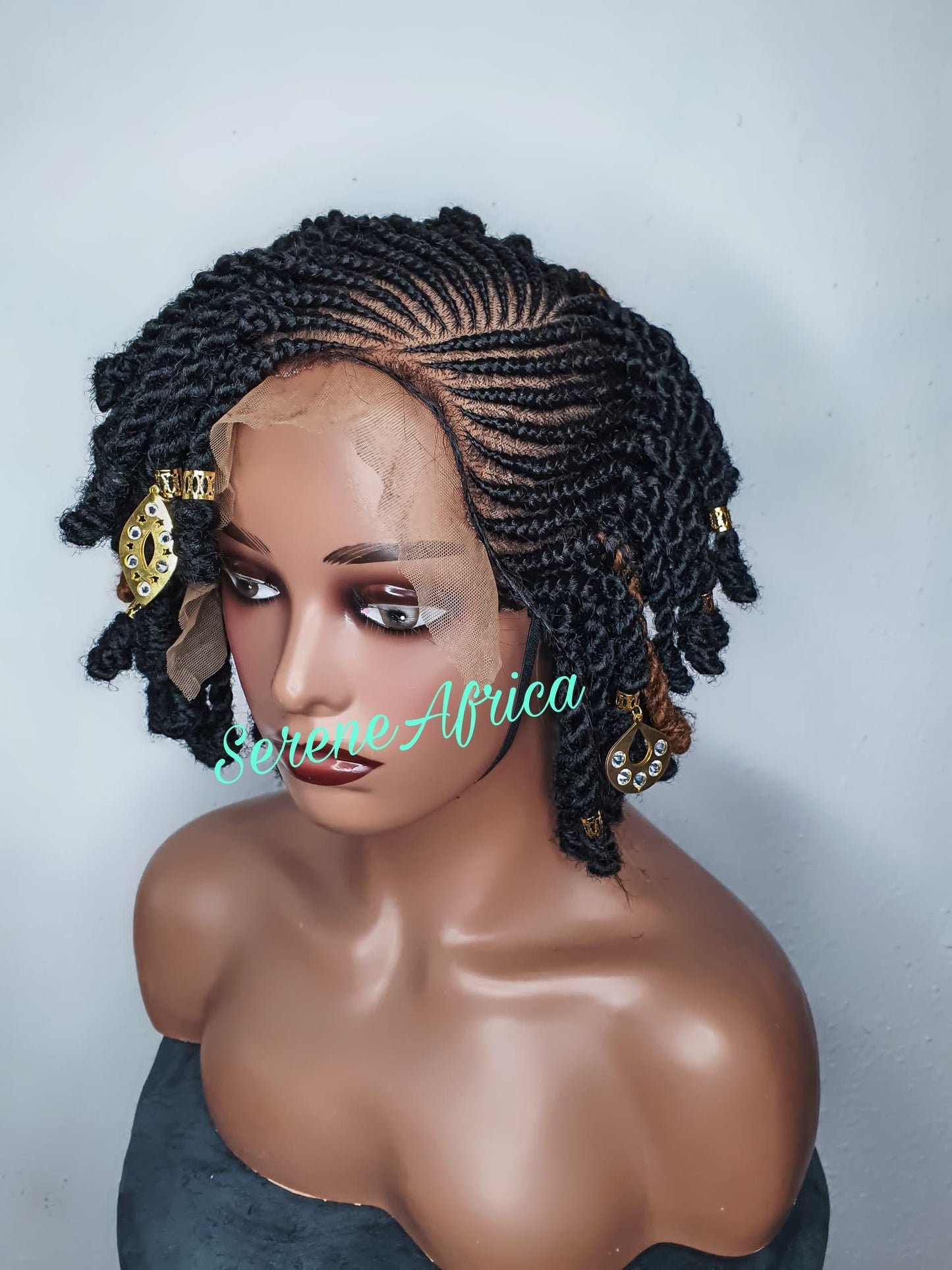 Kinky Braid Wig, Braided Wig, Twist Braid Wig, Short Braid Wig, Wigs For Black Women, Braid With Bangs, Braid With Beads