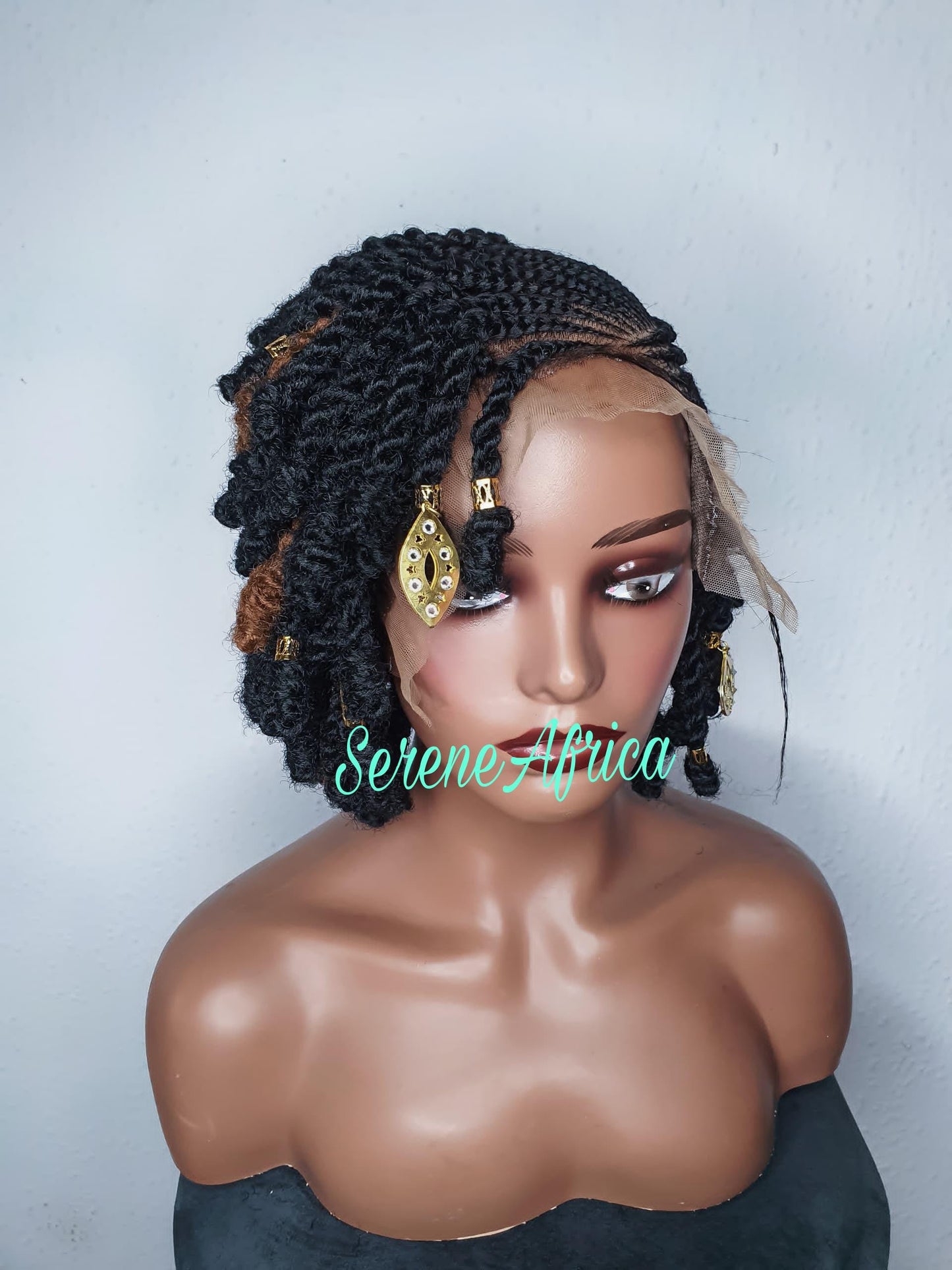Kinky Braid Wig, Braided Wig, Twist Braid Wig, Short Braid Wig, Wigs For Black Women, Braid With Bangs, Braid With Beads